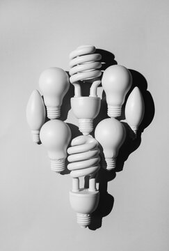 Organized bulb lights making one big bulb light.