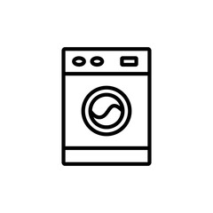 Washing Machine Icon Glyph And Outline Style Logo Design Vector Template Illustration