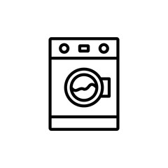 Washing Machine Icon Glyph And Outline Style Logo Design Vector Template Illustration