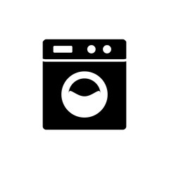 Washing Machine Icon Glyph And Outline Style Logo Design Vector Template Illustration