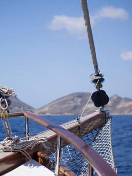 View across the front of a traditional Turkish sailing boat