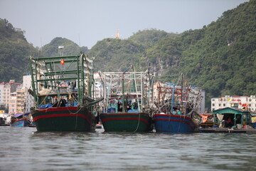 Floating Fishing Village In The Ha Long Bay. Cat Ba Island, Vietnam Asia. Cat Ba, Vietnam - March 5, 2020 © binhdd