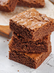Brownies are on top of each other.
