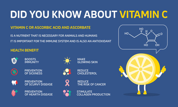 Infographic illustration about did you know about vitamin c, Boosts Immune. Flat design