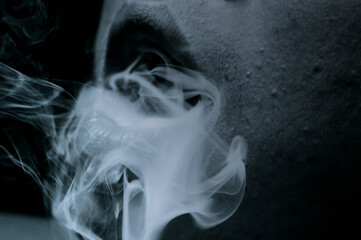 smoke on black background