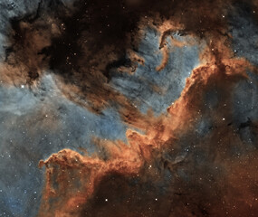 The Cygnus Wall in colour