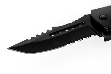 Black combat knife