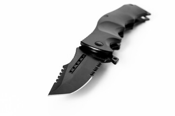 Black combat knife
