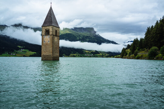 Steeple in the lake