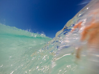 Wave shapes in a paradise beach