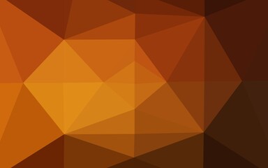 Dark Orange vector abstract mosaic background. Geometric illustration in Origami style with gradient. Completely new template for your business design.