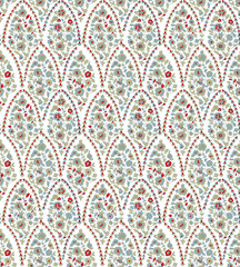 traditional Indian paisley pattern on  white background