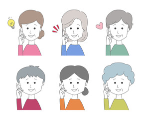 Woman using a mobile phone with a smile. Vector illustration isolated on white background.