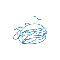 Simple vector illustration of a dolphin logo design.