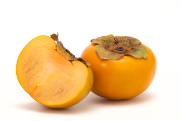 Fresh Persimmon fruit isolated on white