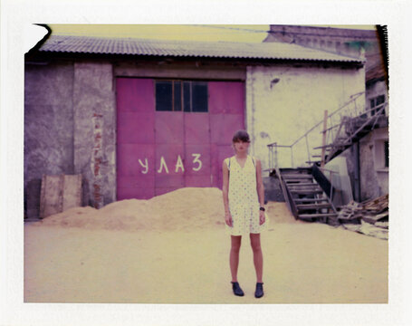 Polaroid photo of a woman
