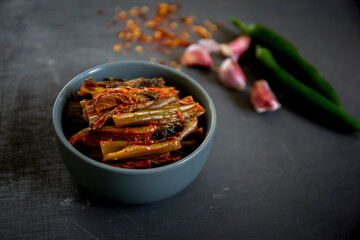 Leaf Mustard Kimchi which is called Dolsan gat kimchi in Korea