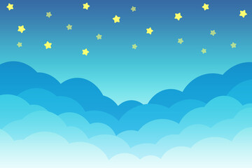 Fototapeta na wymiar 雲の背景　長方形　青い星空
