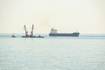 Bulk carrier at sea