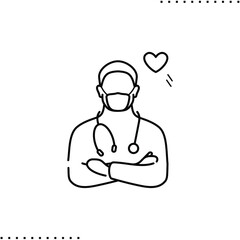 Thank you doctor vector icon in outline