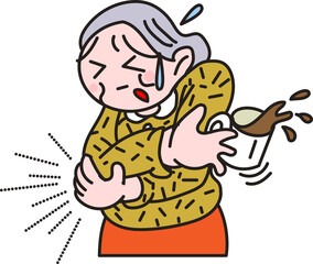 老人の肘関節の骨の痛み