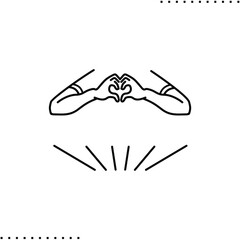 Thank you  text frame with arms and lines vector icon in outline