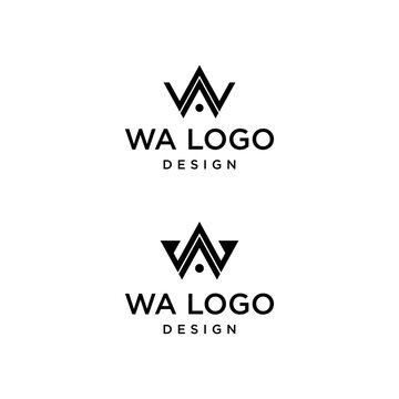 creative modern initial W,WA logo design vector inspiration