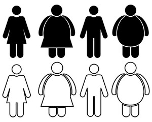 Person skinny and fat. Illustration vector