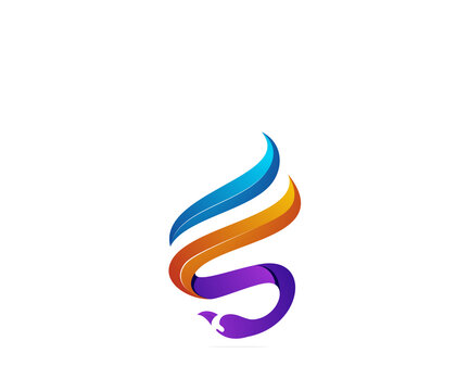 Icon swan and letter s f logo design template
