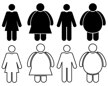 Person skinny and fat. Illustration vector