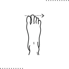 barefoot and toes form vector icon in outline 