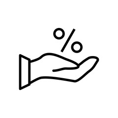 Hand And Percentage Icon Design Vector Template illustration