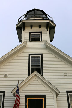 Front View Of The Mission Point Lighthouse In Nothern Michigan