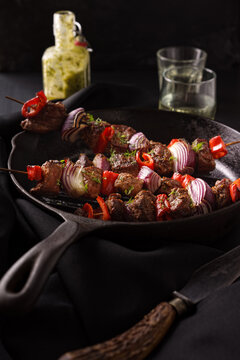 Ras el hanout beef kebabs.