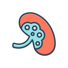 Color illustration icon for lymphoma