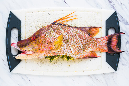 Fresh snapper ready for cooking