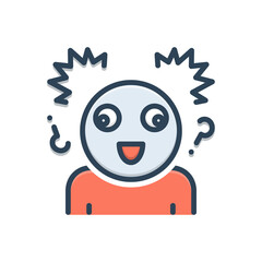 Color illustration icon for mania