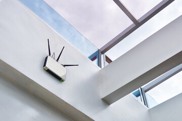 Router on an office wall