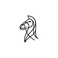 Simple vector illustration of a horse logo design.