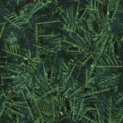 Green tropical palm tree leaves seamless pattern. High quality illustration. Vivid, detailed, and highly textured graphic design. Trendy jungle foliage for fabric or repeat surface design.