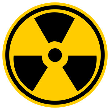 Radioactive icon on yellow background.