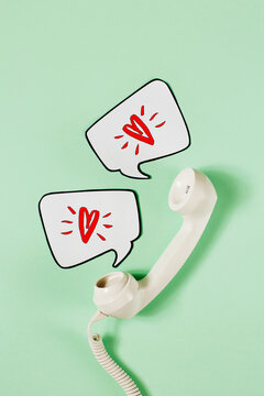 Talking about love at the phone