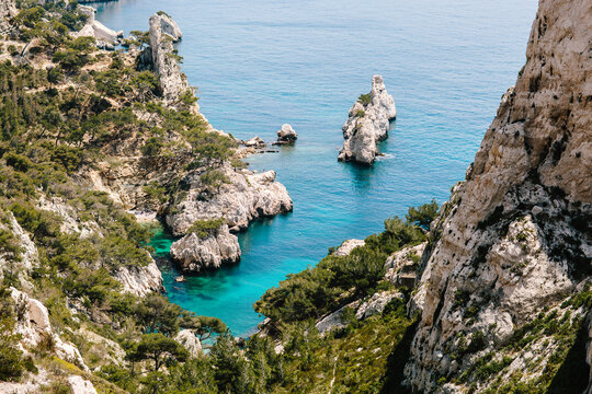Calanques near Marseille and Cassis in south of France