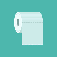 Roll of toilet paper in flat style. Vector illustration.