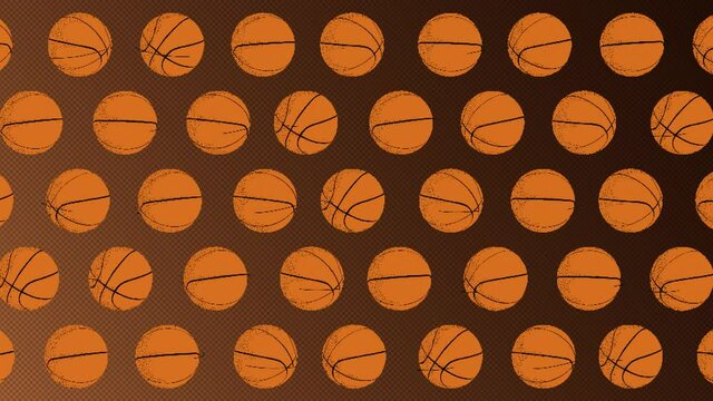 Basketball balls motion graphics. Loop