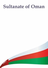 Flag of Oman, Sultanate of Oman, Western Asia. Template for award design, an official document with the flag of Oman. Bright, colorful vector illustration.