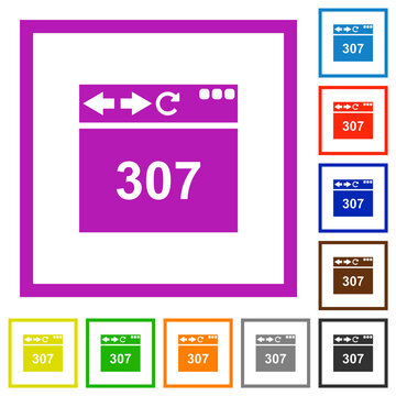 Browser 307 temporary redirect flat framed icons