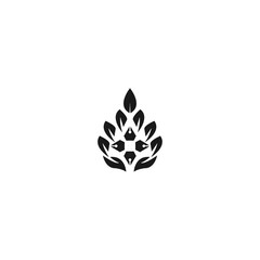 Hand Leaf logo icon template design Vector illustration