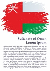 Flag of Oman, Sultanate of Oman, Western Asia. Template for award design, an official document with the flag of Oman. Bright, colorful vector illustration.