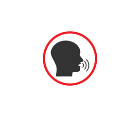 No talking, quiet, silence icon. Vector illustration, flat design.